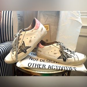 Authentic Golden Goose Superstar 36 Glitter Star